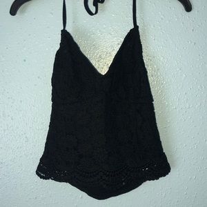 Black Halter Crop Top